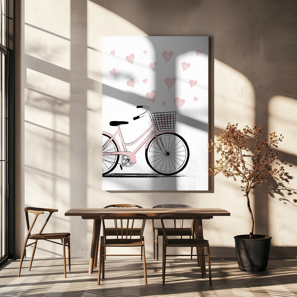 Bike with Hearts | Canvas