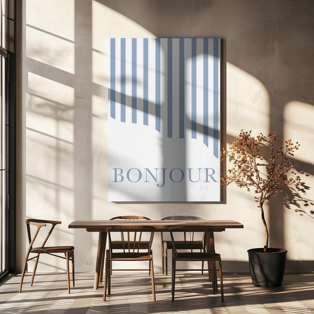 Bonjour Stripes | Canvas