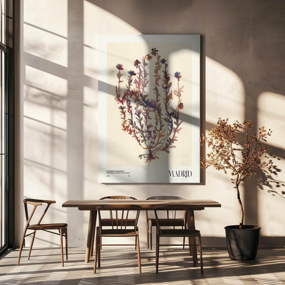 Watercolor print collection. Flower market - Madrid | Canvas
