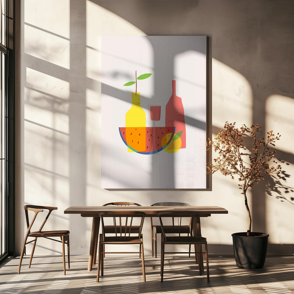 Still Life With Wine and Bottles | Canvas
