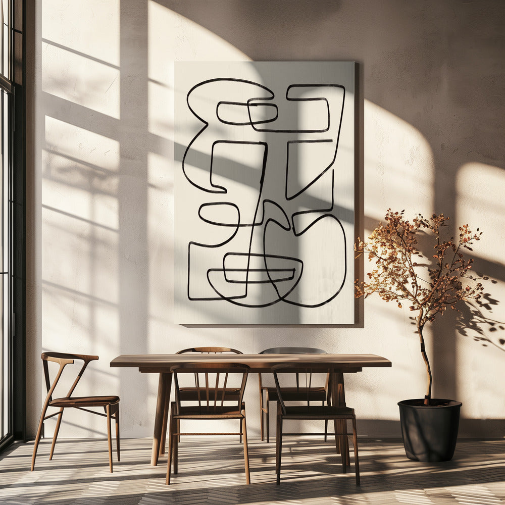 Warm Abstract Line Art | Canvas
