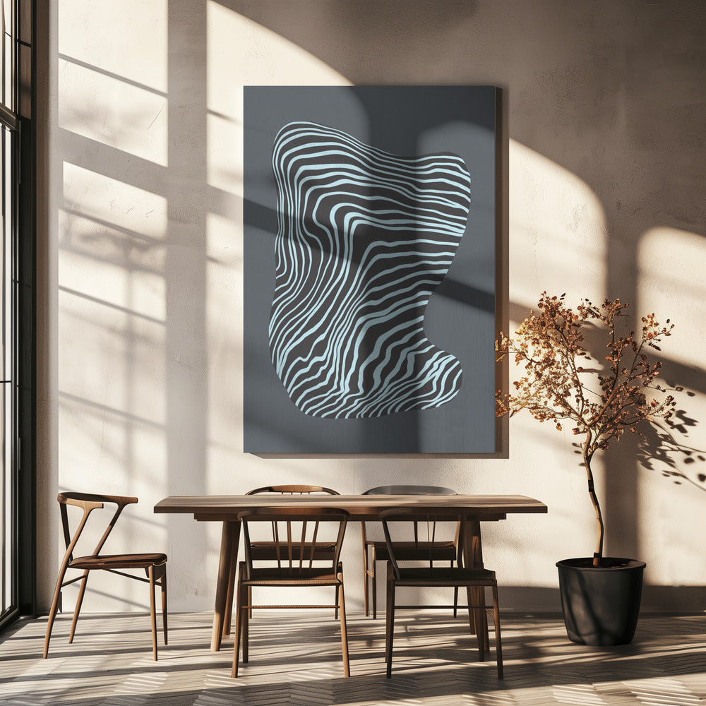 Line art confined in space-grey | Canvas