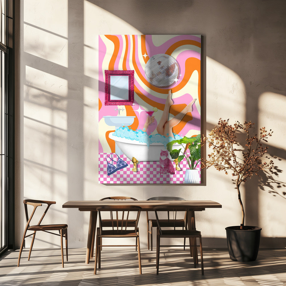 Groovy Bathtub Bliss | Canvas