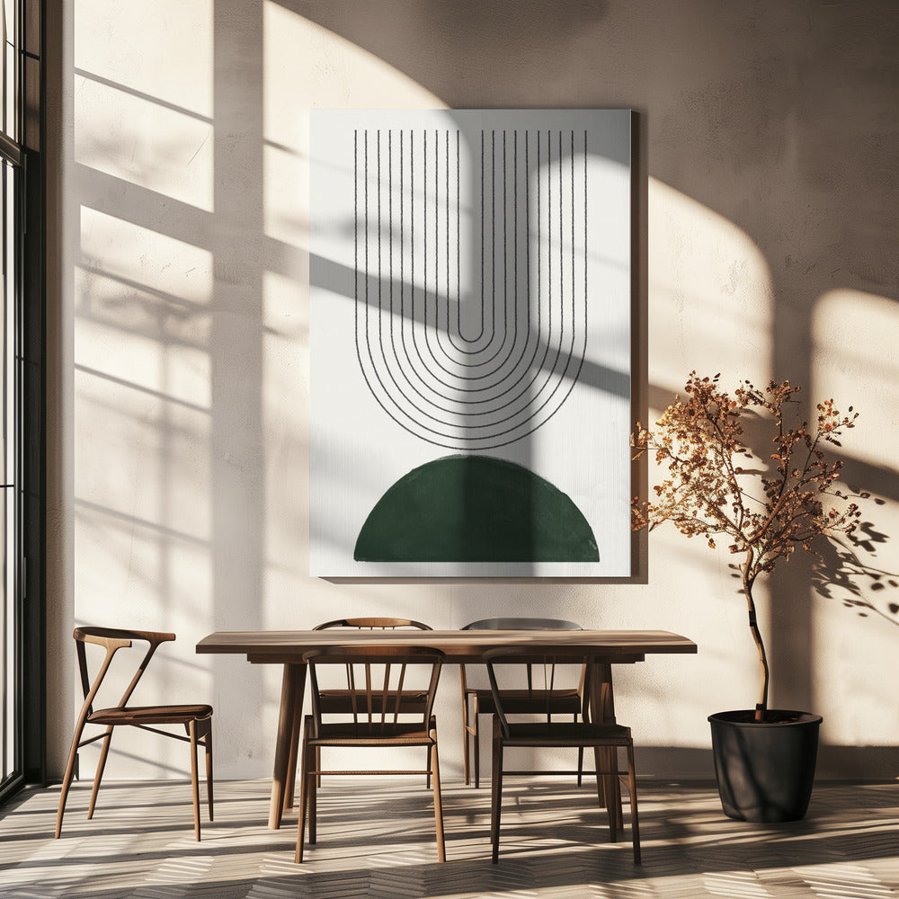 Green Mid Century Modern No.5 | Canvas