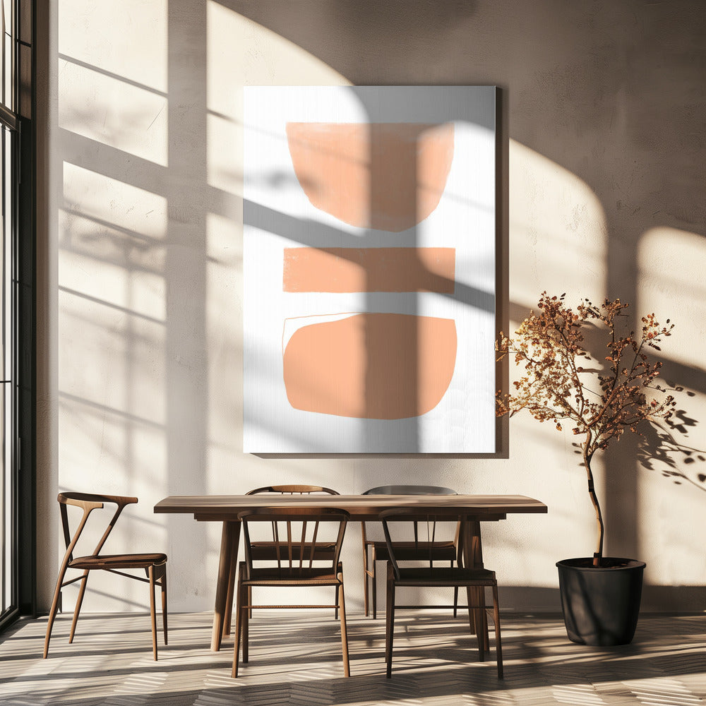 Peach Abstract Shapes | Canvas
