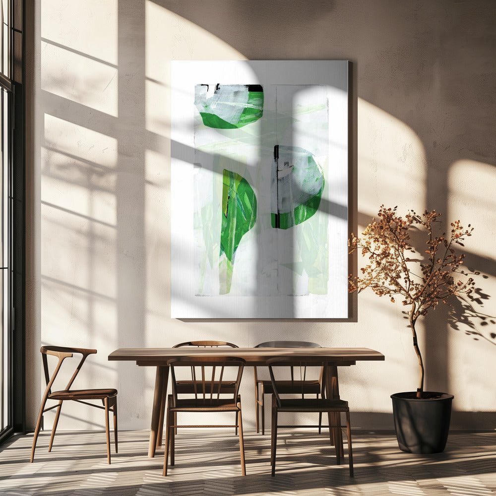 Lime Green Black Abstract No2 | Canvas