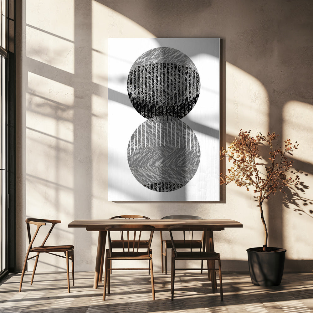 Black Grey Dots Bauhaus No3 | Canvas