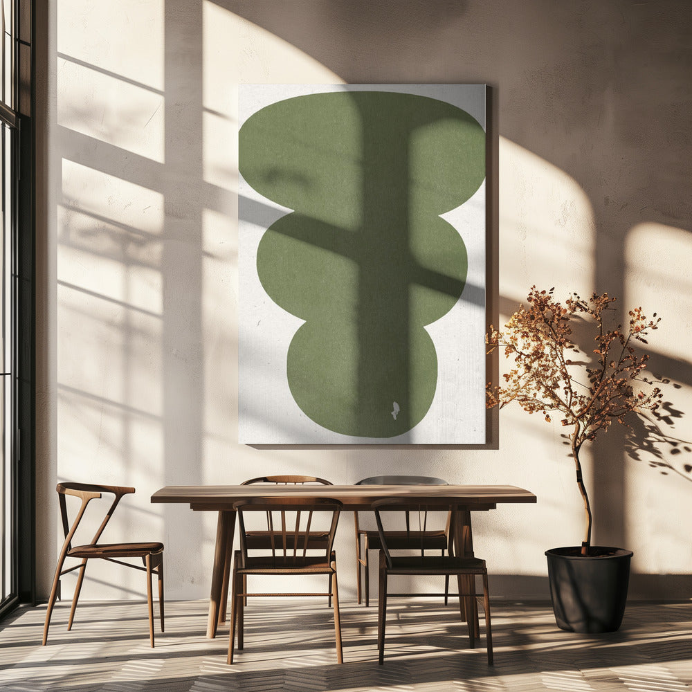 Greenery Simple Retro Shapes | Canvas