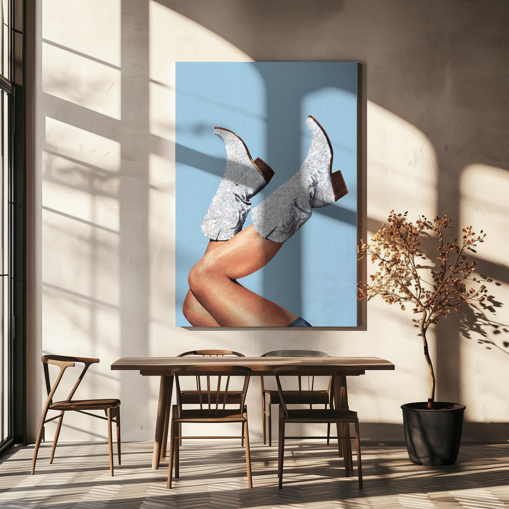 These Boots Glitter Blue II | Canvas