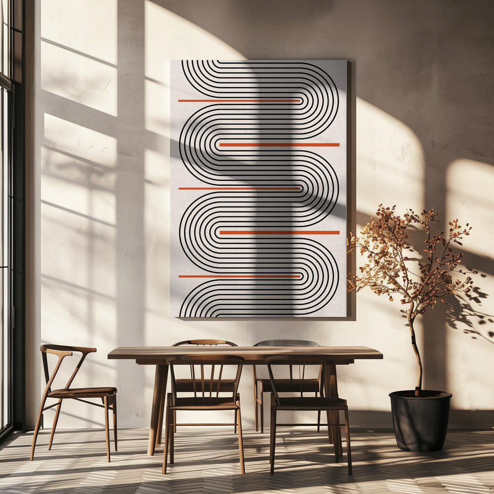 Curved Rhythm Lines | Canvas