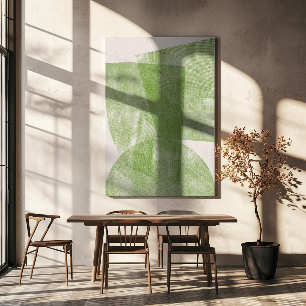 Green Geometric Flow | Canvas