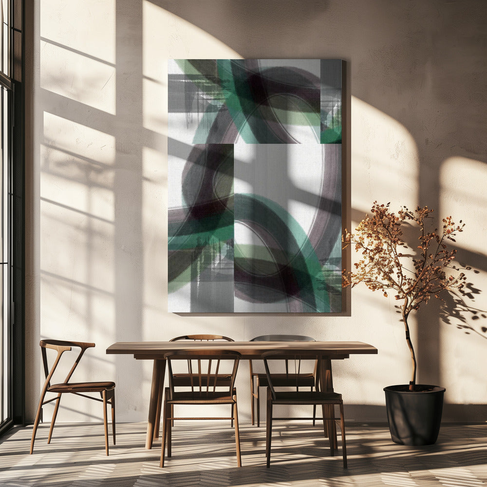 Green Curve 3 | Canvas
