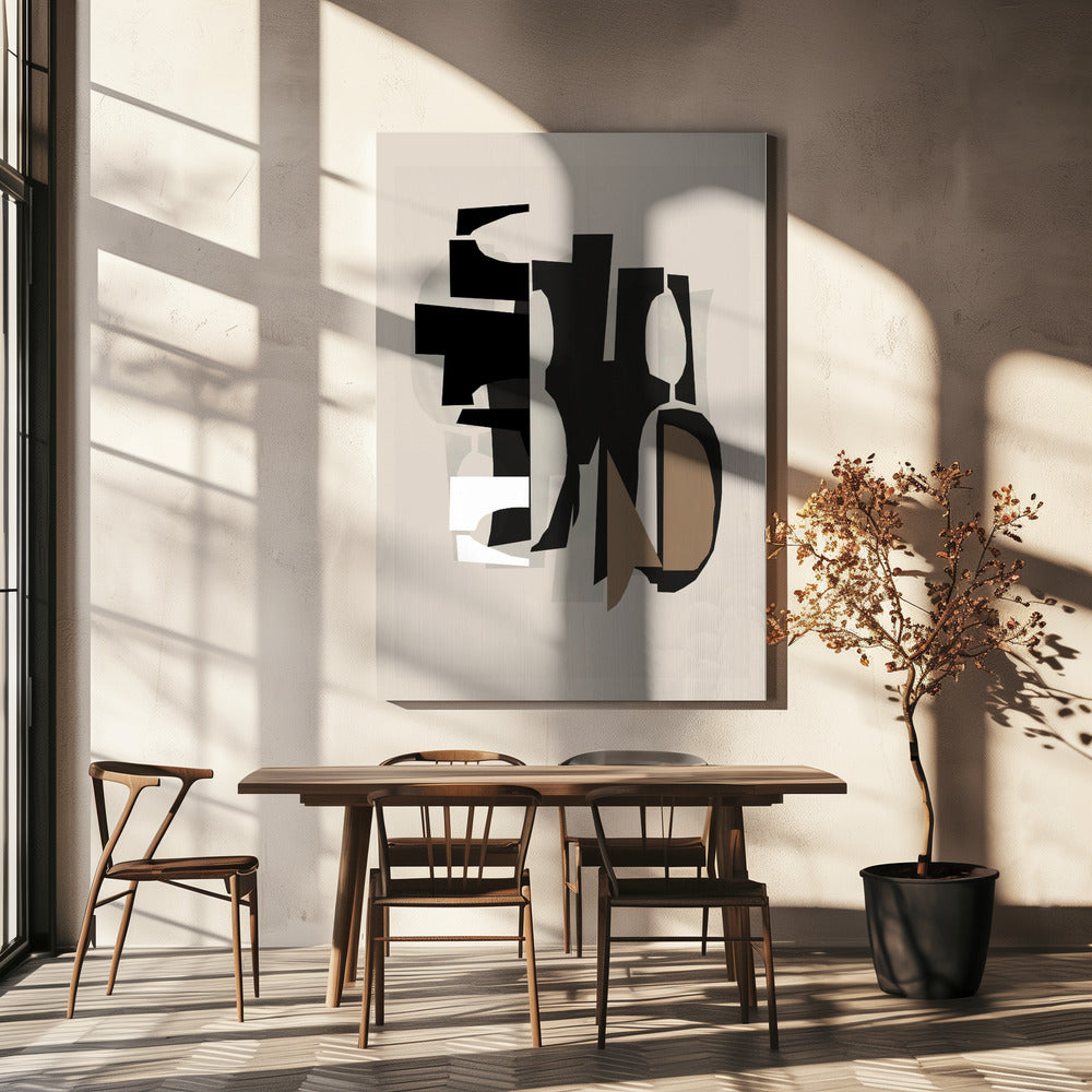 Black and White and Brown Relief 2 | Canvas