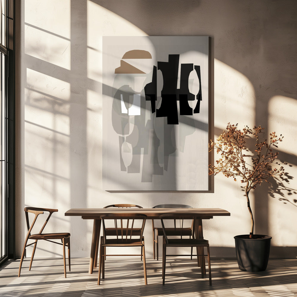Black and White and Brown Relief 1 | Canvas