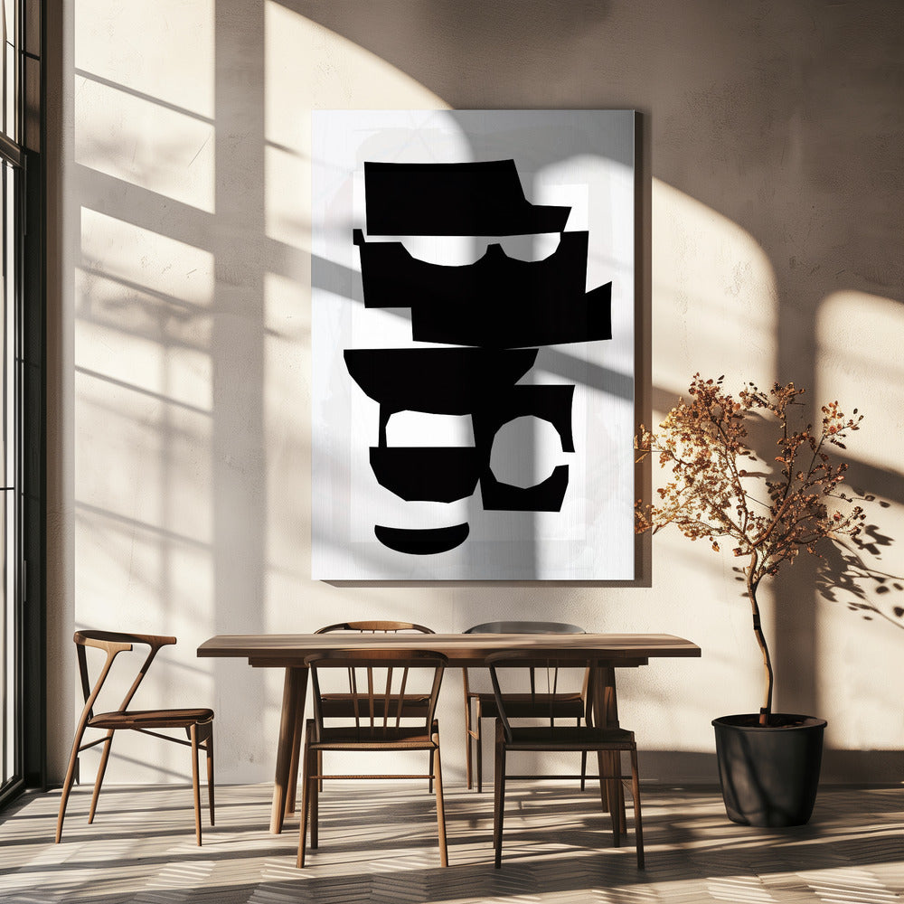 Black and White Cut Out Shapes 1 | Canvas