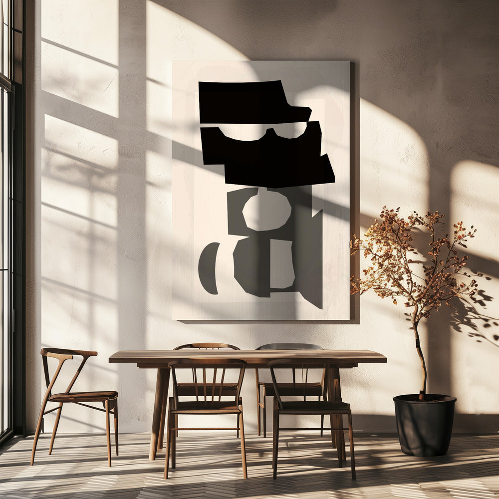 Black and White Cut Out Shapes 2 | Canvas