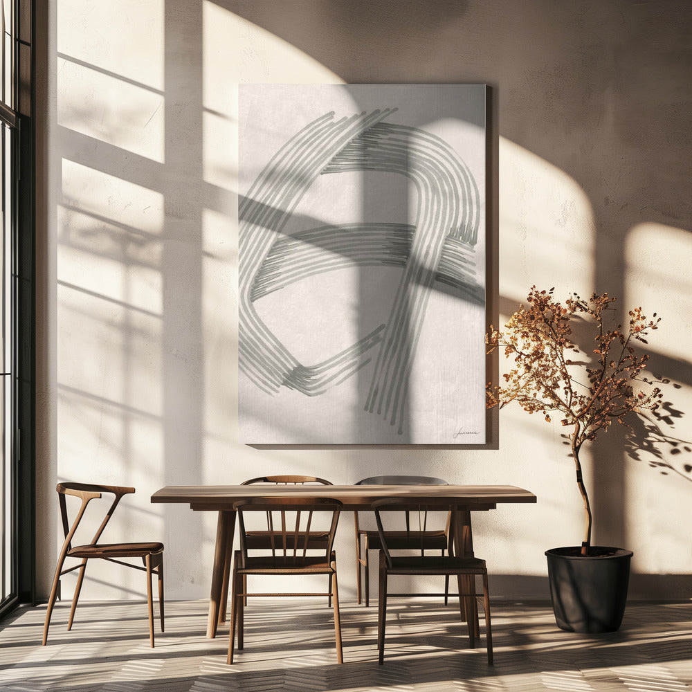 Abstract Grey Intersections 02 | Canvas