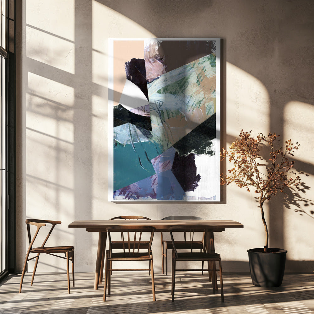 Blue Black Neutral White Abstract 2 | Canvas