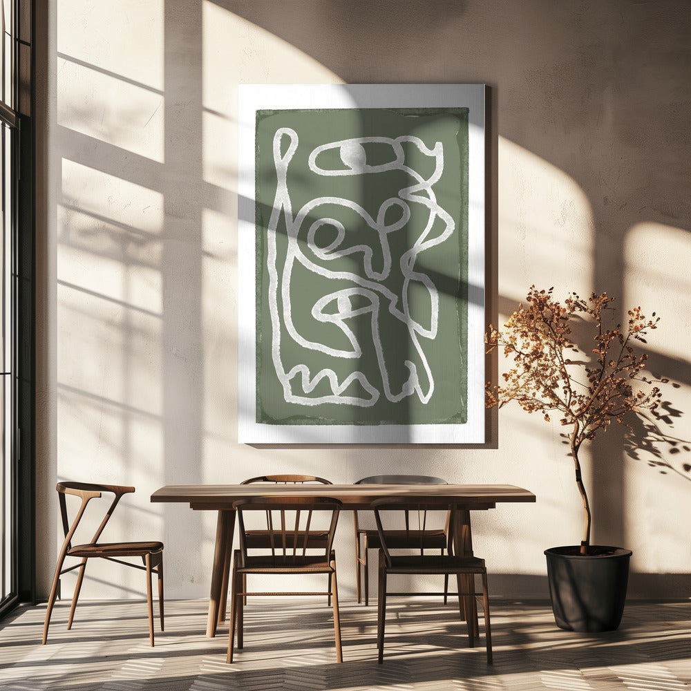 Green Abstract lines | Canvas