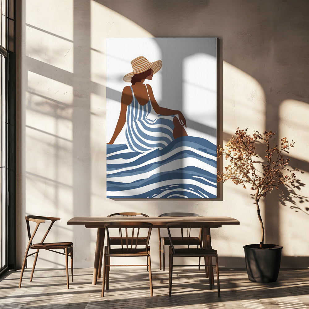 The Girl In the Striped Dress | Canvas