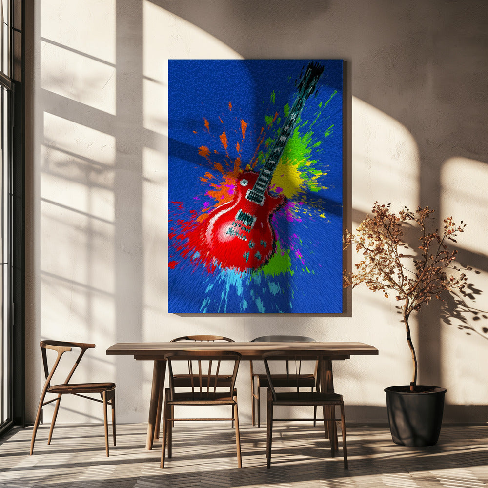 Electric guitar pop art explosion | Canvas