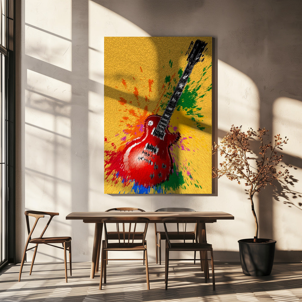 Electric Guitar Pop Art Exploding | Canvas