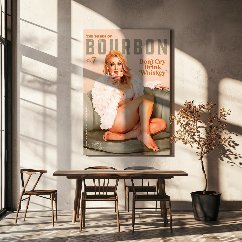 Babes of Bourbon Vol 7 Sexy Vintage Whiskey Pinup Girl | Canvas