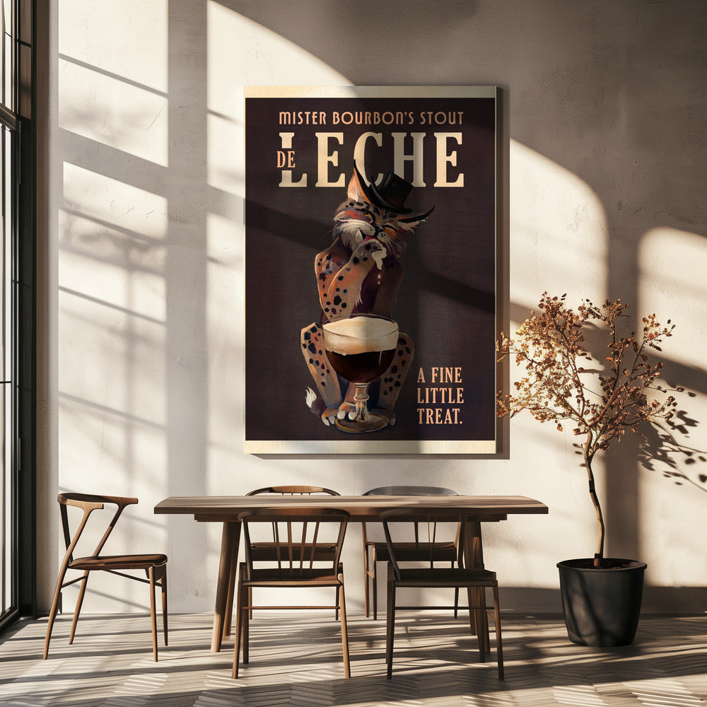 Bourbon De Leche Guinness Style Cat Art | Canvas