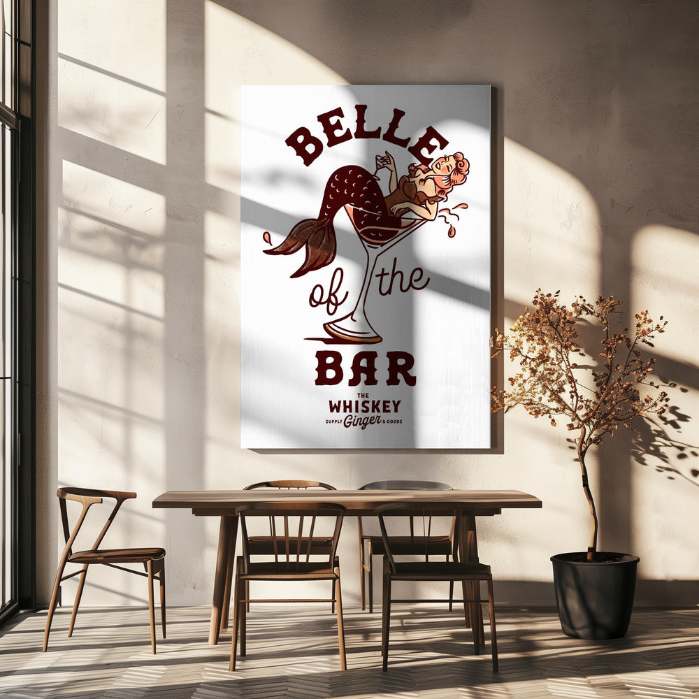 Belle Of The Bar Mermaid Pin Up Art | Canvas