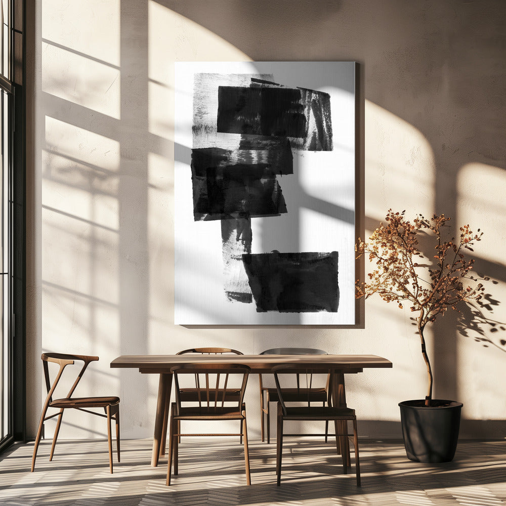 Black and White Abstract Composition No.1 | Canvas