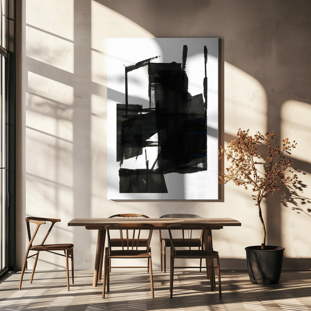 Black and White Abstract Composition No.4 | Canvas