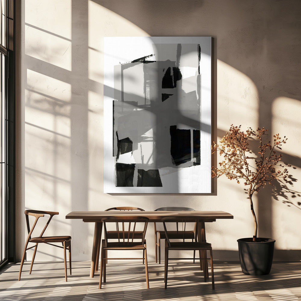 Black and White Abstract Composition No.5 | Canvas