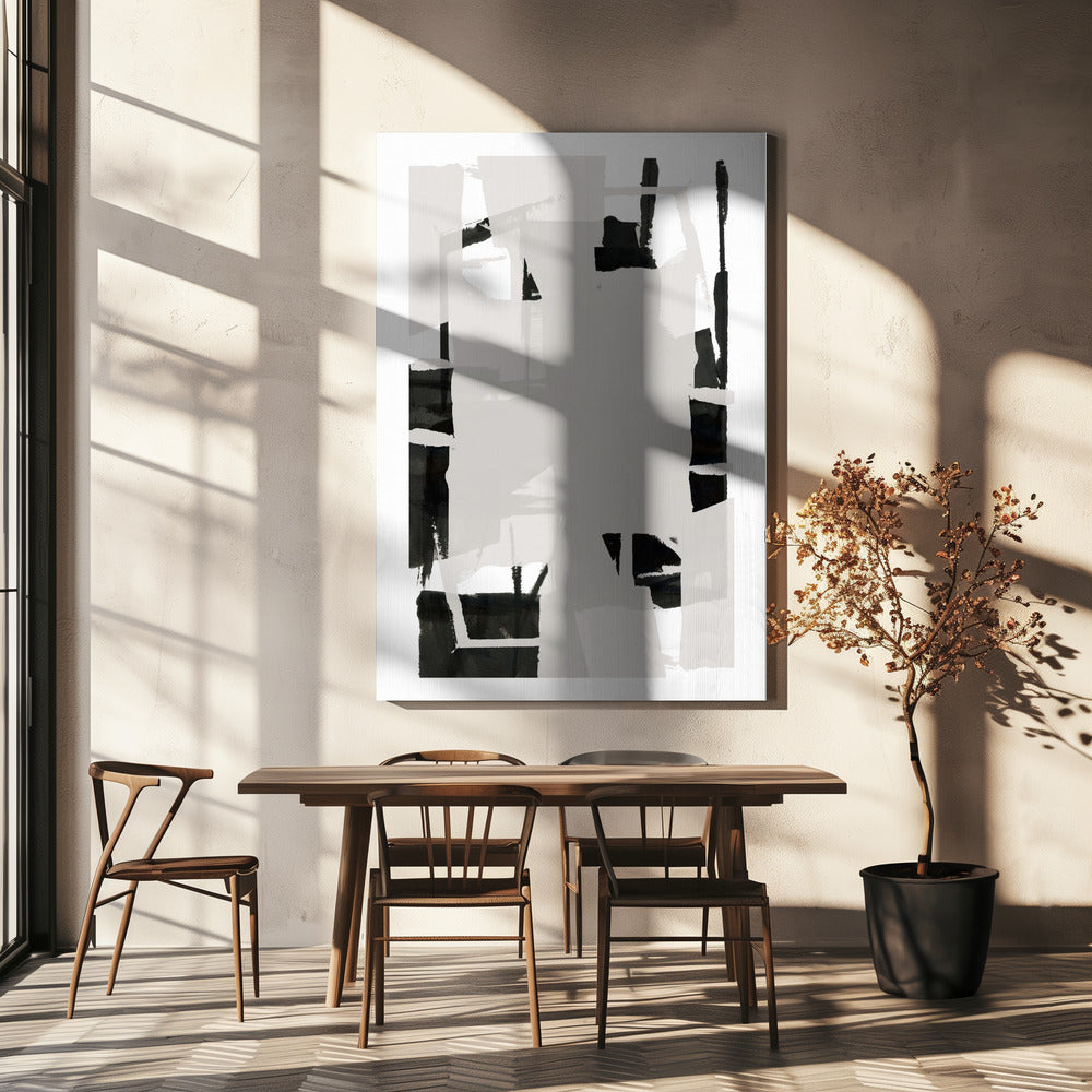 Black and White Abstract Composition No.6 | Canvas
