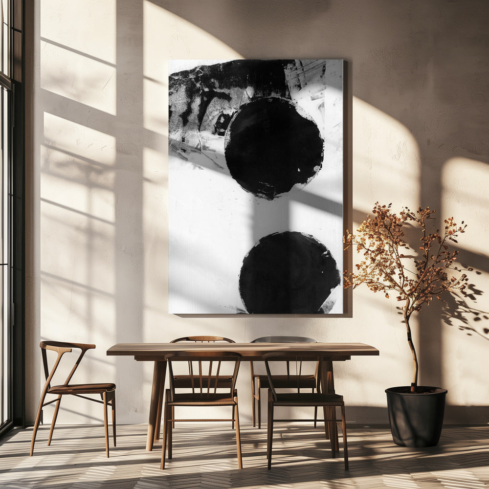 Black and White Abstract Dots 2 | Canvas