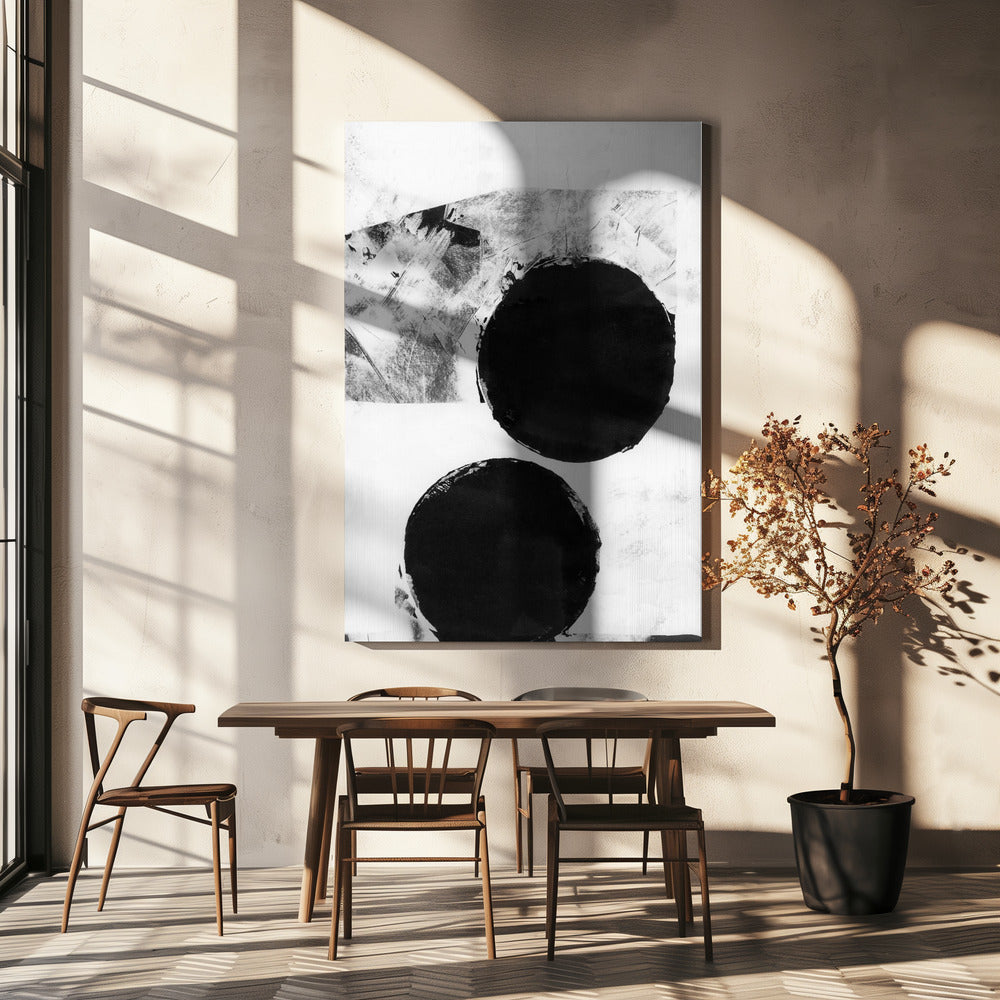 Black and White Abstract Dots 5 | Canvas
