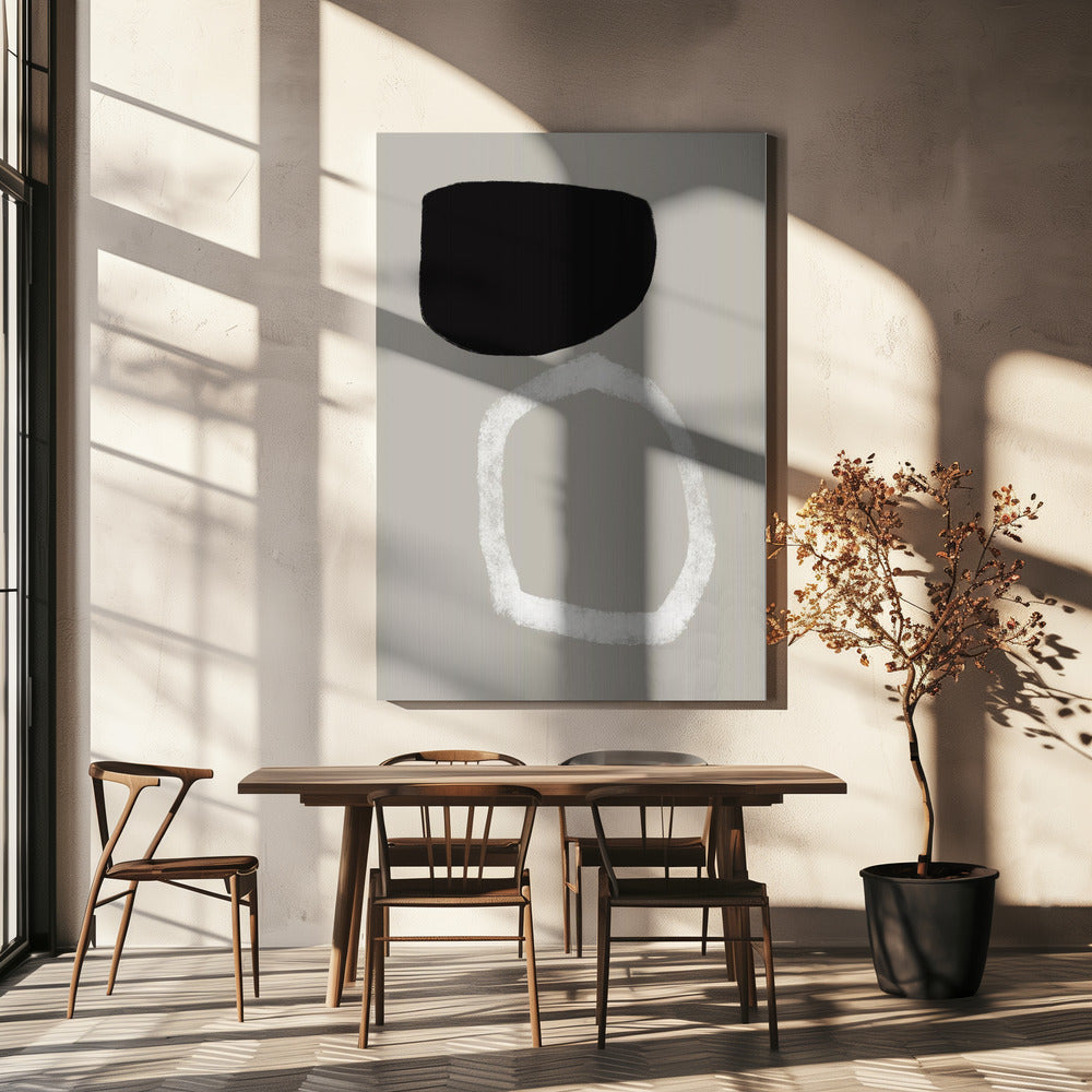 Abstract Painting With Two Bold Geometric Shapes | Canvas