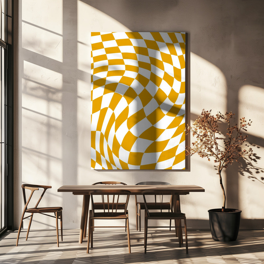 Checker yellow Checkerboard | Canvas