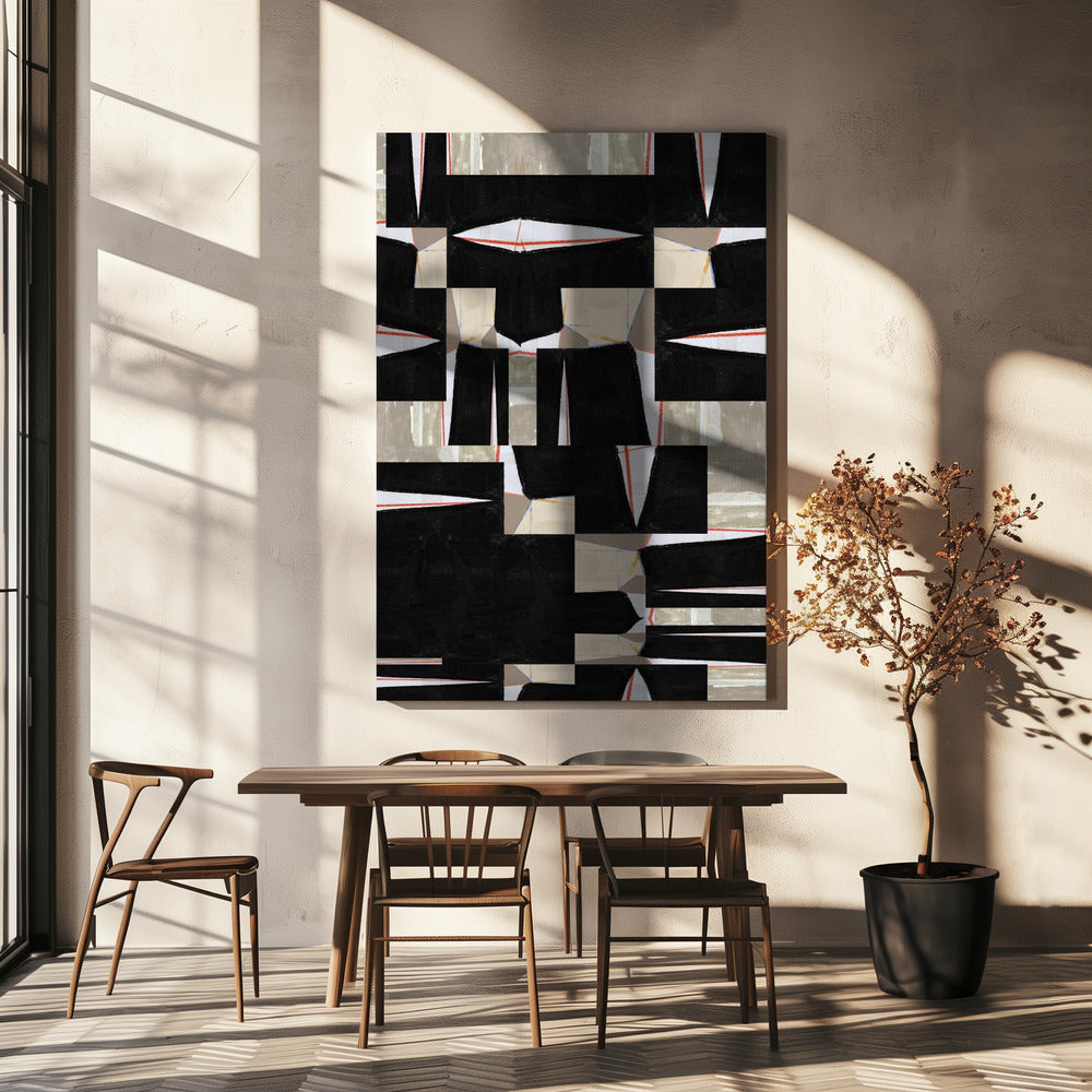 Abstract Black Jigsaw 3 | Canvas