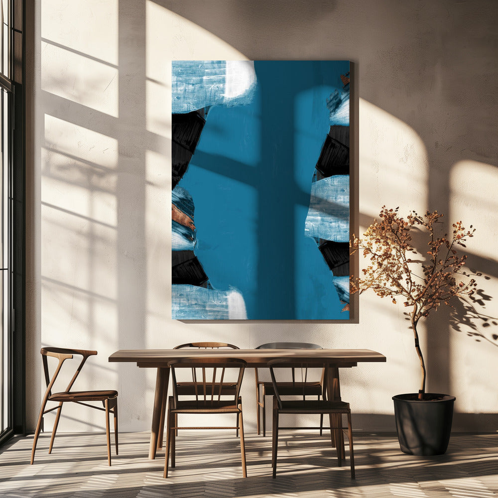 Teal Gold Shapes 2 | Canvas