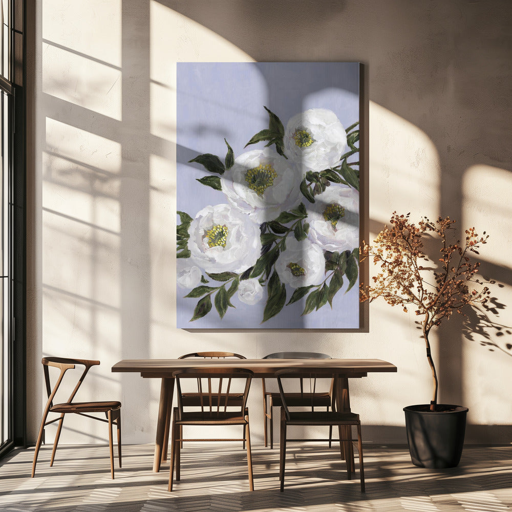 Evadne peonies in lilac | Canvas