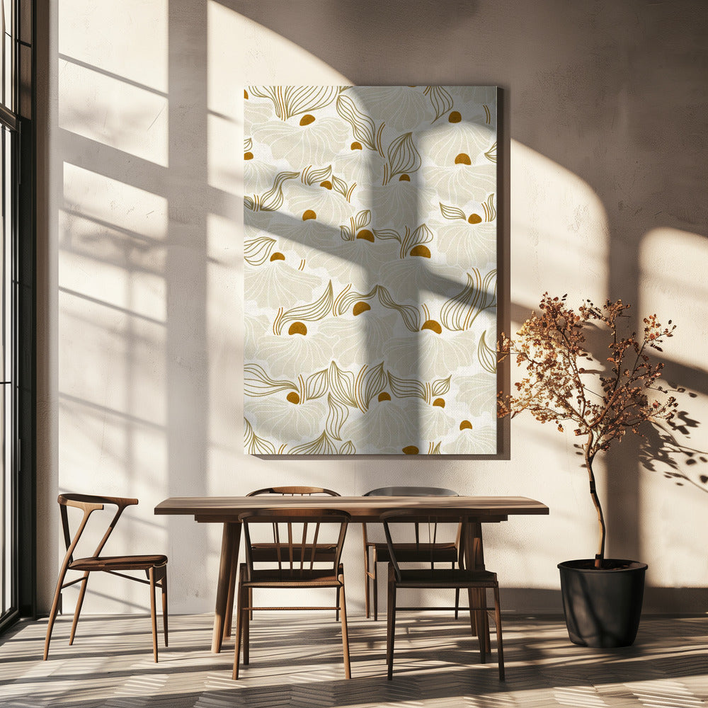 calming essentials Natural flow meadow ivory pattern | Canvas