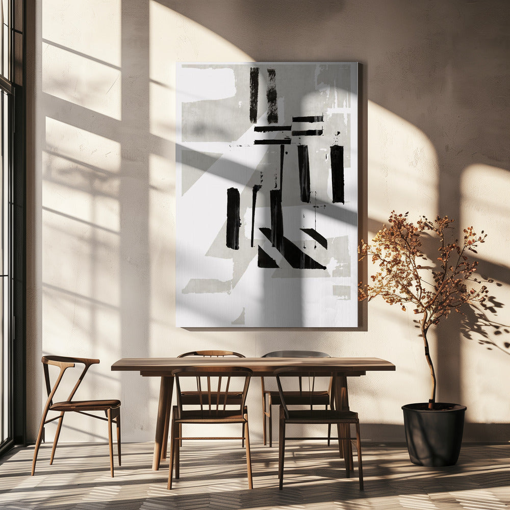 Grey & Black Art Print No 1 | Canvas