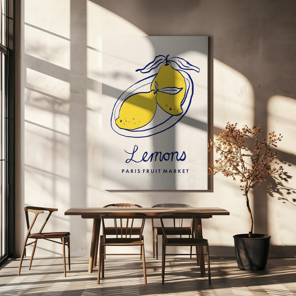Food Art - Lemons Paris Fruit Market | Canvas