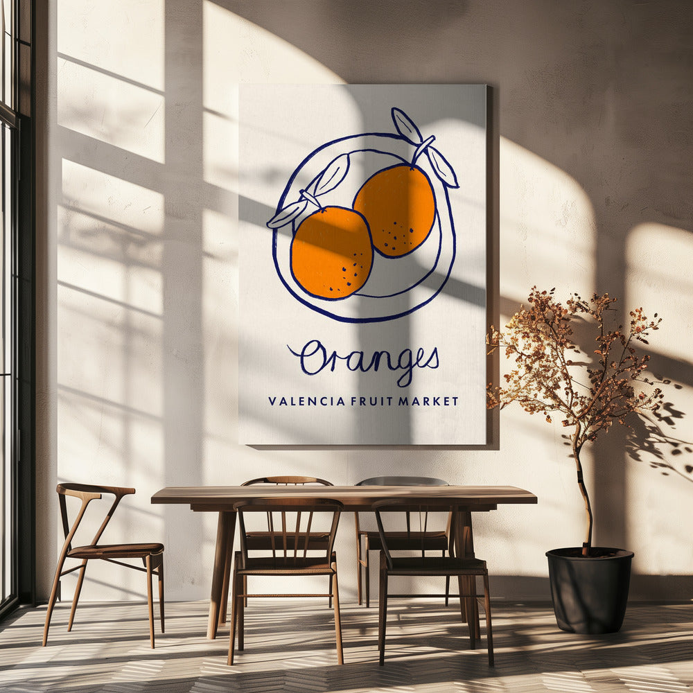 Food Art - Oranges Valencia Fruit Market | Canvas