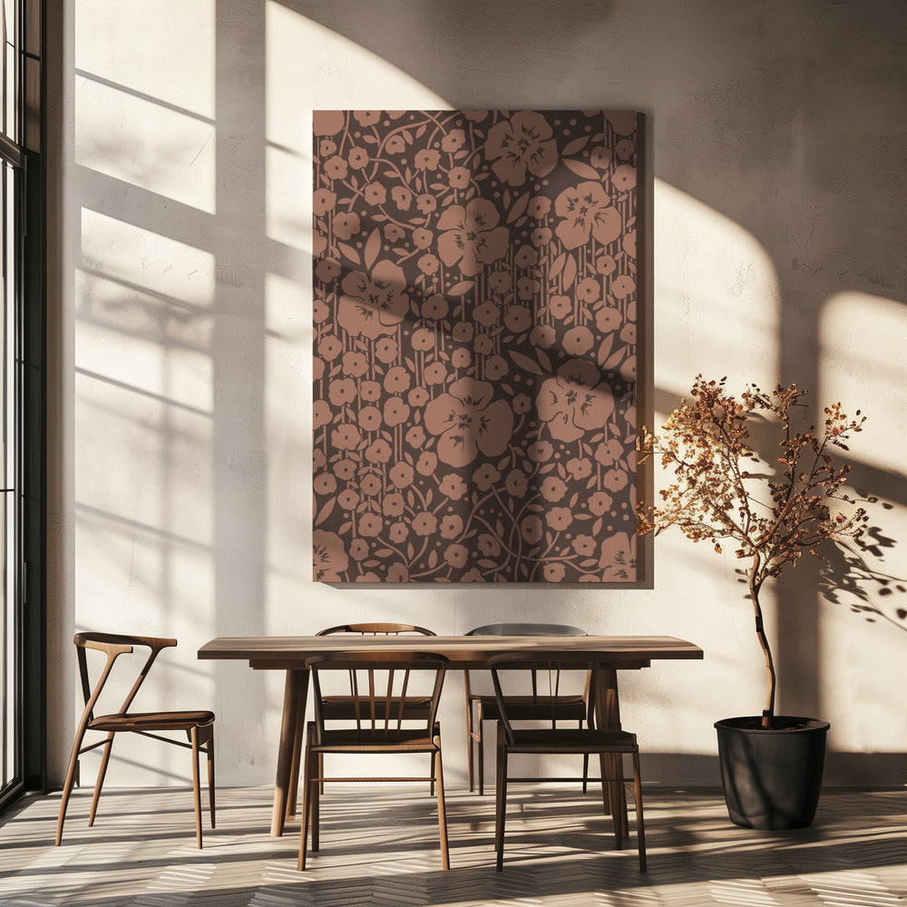 Flower Poem - dark | Canvas