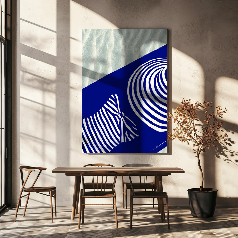 Beach Wall Art, Tanning By The Med Sea Art Print | Canvas