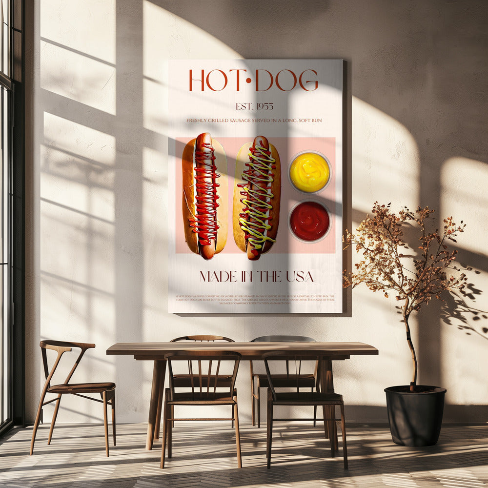 Hot Dogs with Mustard and Ketchup | Canvas