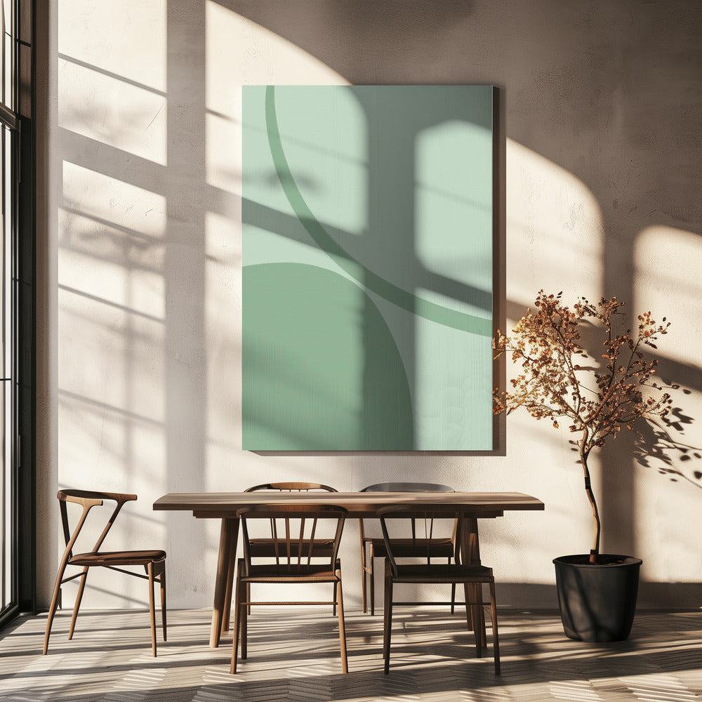 Serene Green Curves | Canvas