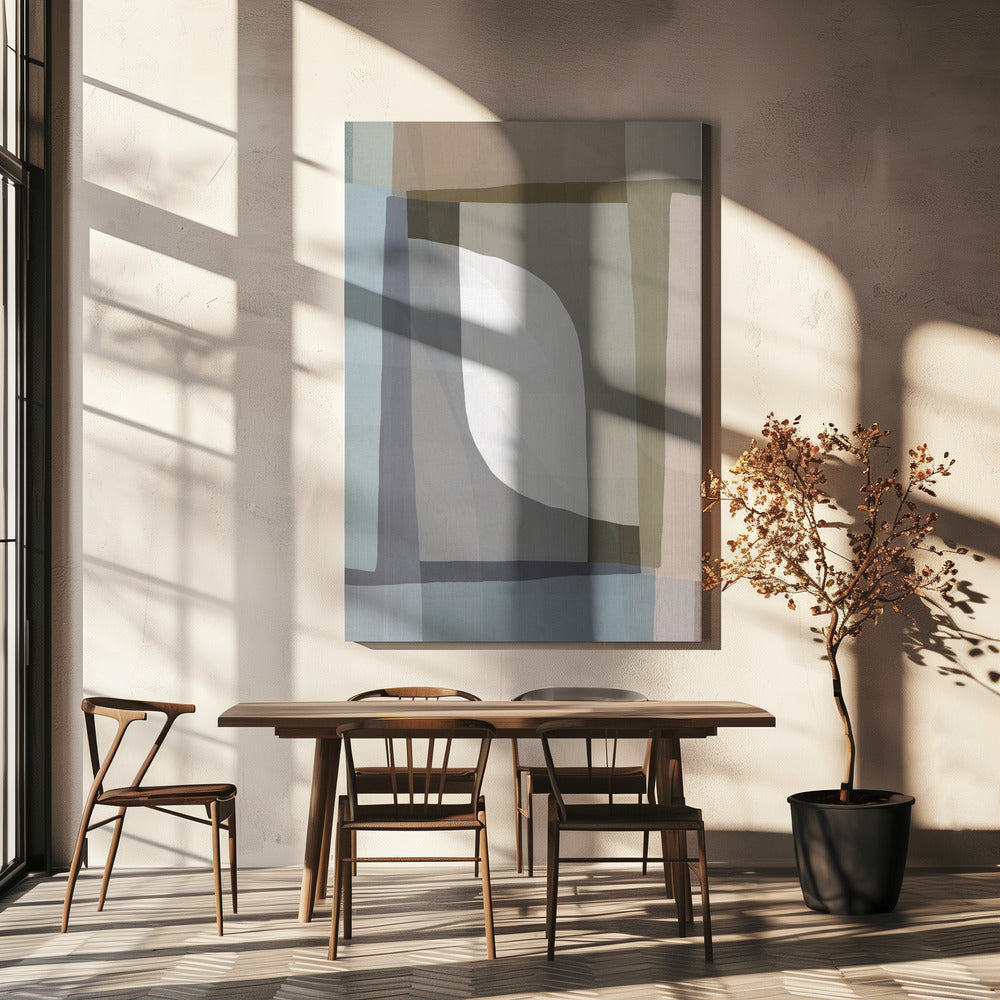 Muted Geometric Flow | Canvas