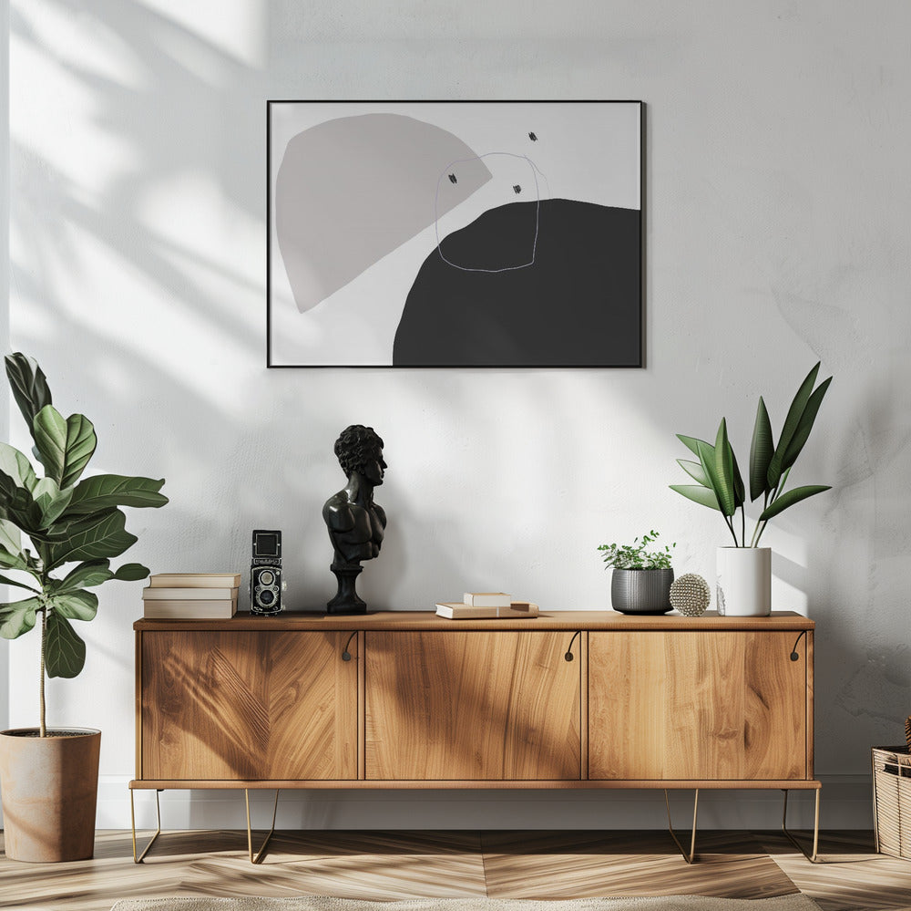Monochrome Black and Gray Shapes | Poster